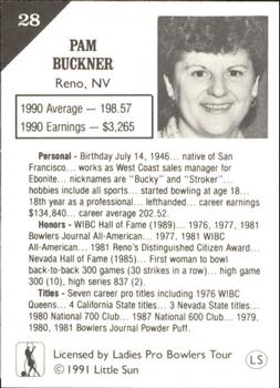 1991 Little Sun Ladies Pro Bowling Tour Strike Force #28 Pam Buckner Back